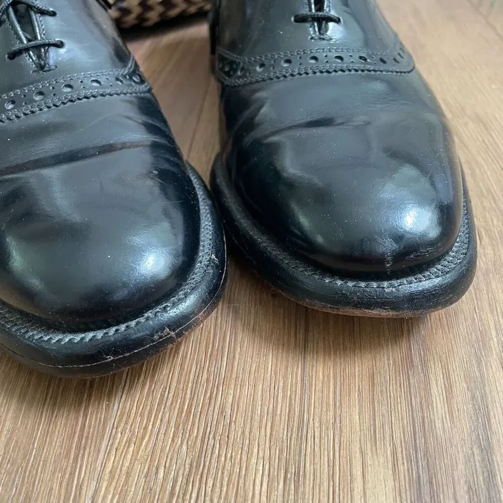 Allen Edmonds Black Leather Polo Shelton Oxford Dress Shoes Mens $425 8